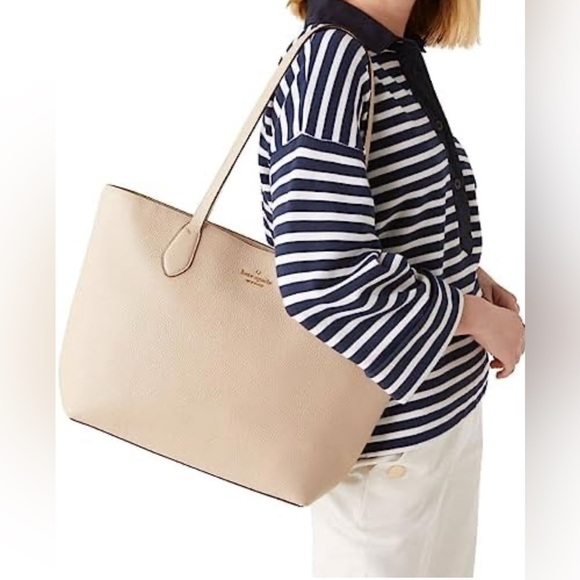 Kate Spade Cream Leather Tote Bag - Picture 1 of 8